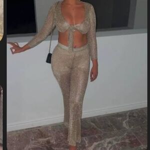 Sorelle Uk Two Piece Gold Mesh Set